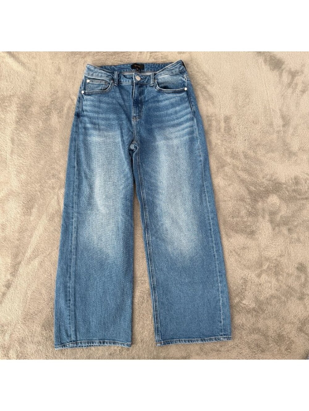 Quince Bella Relaxed Straight Leg Jeans Womens size 28 High Rise Stretch
